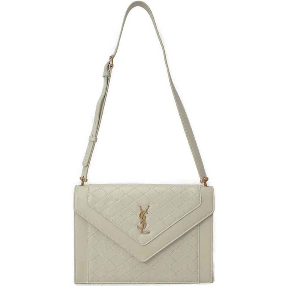 Saint Laurent Paris Satchel Gabby Shoulder Strap Light Gray Black